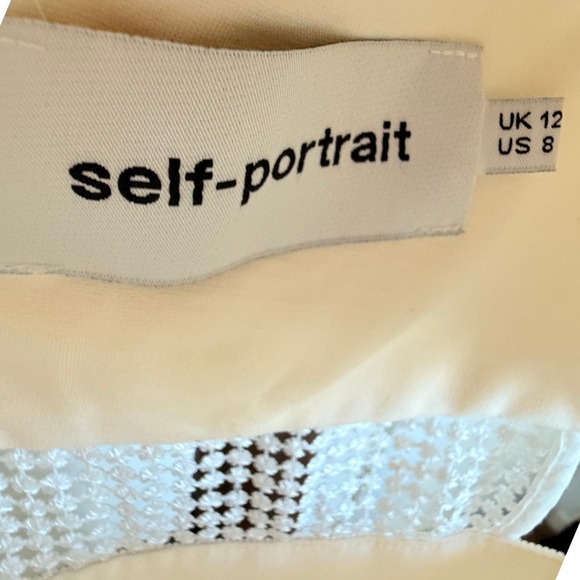 Self-Portrait  Dress Mini Sleeveless Cocktail Textured Arrow Applique  Size 8 - Picture 7 of 7